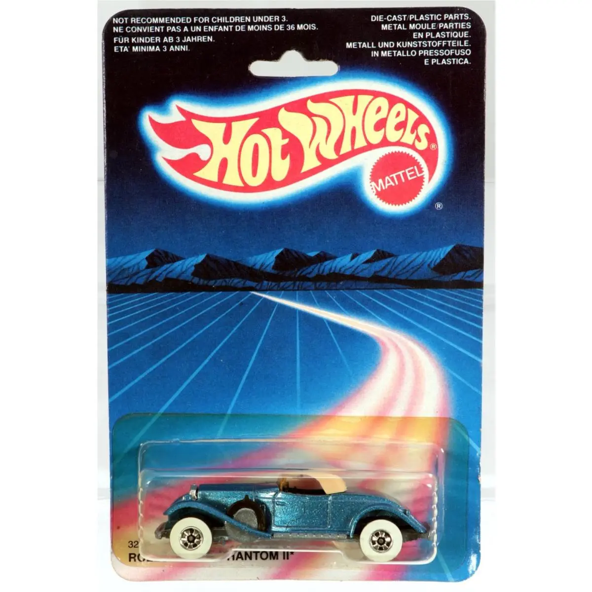 Vintage Hot Wheels Rolls-royce Phantom II Foreign - 3290 Nrfp 1986 Blue WW 1:64