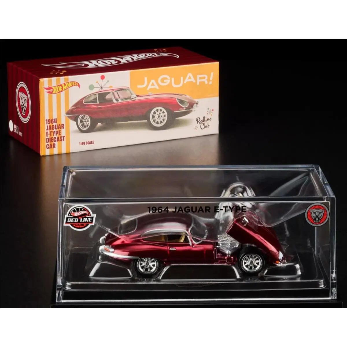 2025 1964 Jaguar E-type Red Hot Wheels Red Line Club Exclusive 1/64