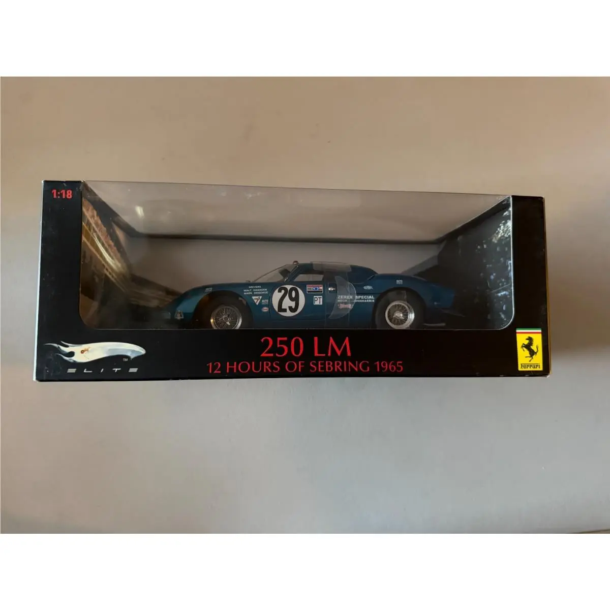 Hot Wheels Elite Ferrari 250 LM 12 Hours of Sebring 1965 1:18 Vhtf BD2