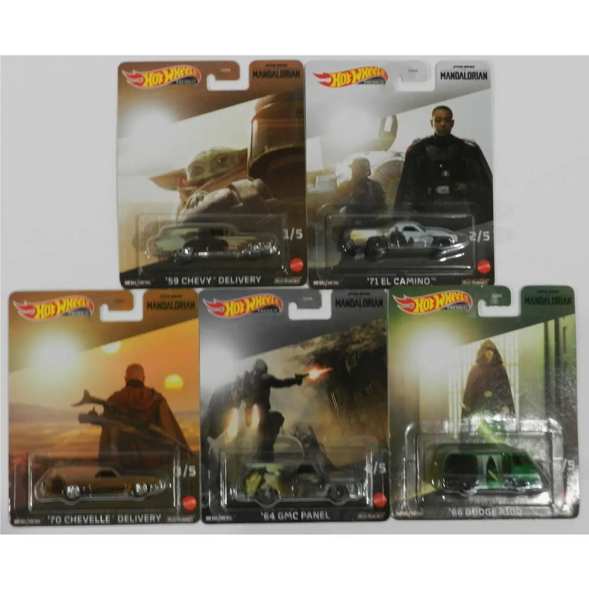 Hot Wheels Premium Star Wars Mandalorian Collection Complete Set Of 5 Cars