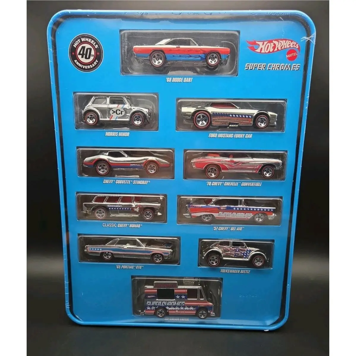 Hot Wheels Super Chromes 40th Anniversary 10 Car Set -