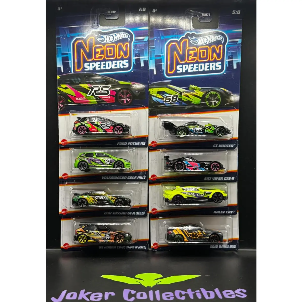 Hot Wheels 2023 Neon Speeders Series Set of 8 HLH72