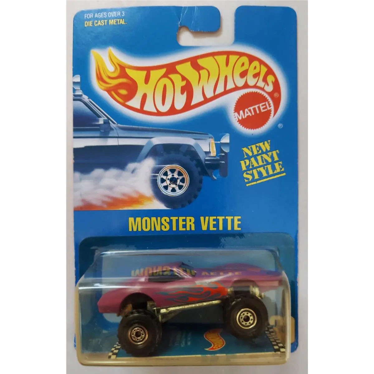 Hot Wheels Classic Blue Card Monster Vette 1990 Collectors Series 39 Mainline