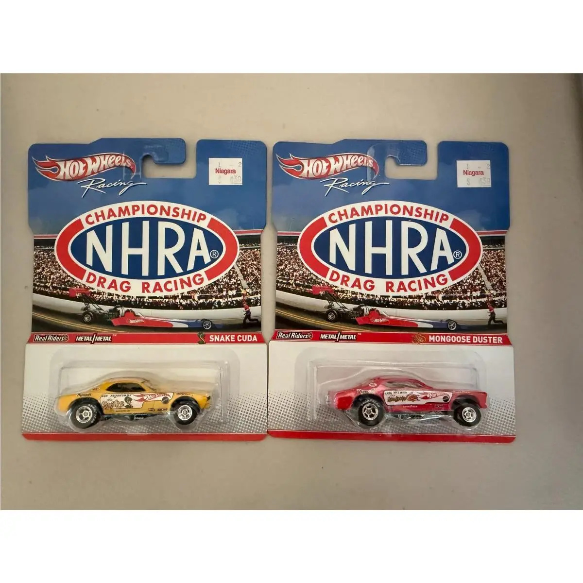 Nhra Championship Drag Racing Snake Cuda and Mongoose Duster Hot Wheels 2011 G3