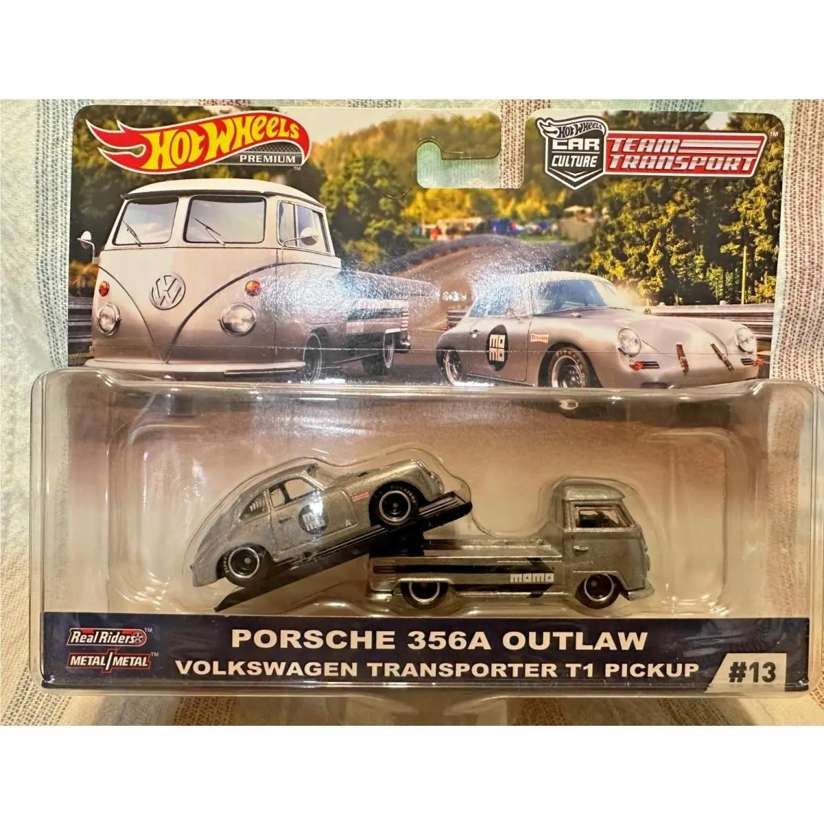 Hot Wheels - Team Transport - Porsche 356A Outlaw/volkswagen T1 Pickup - Gray