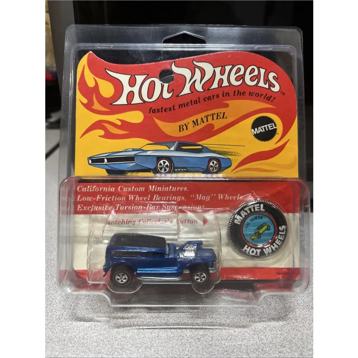 Hot Wheels Redline The Demon Blue Black Roof White Interior Rare Vhtf