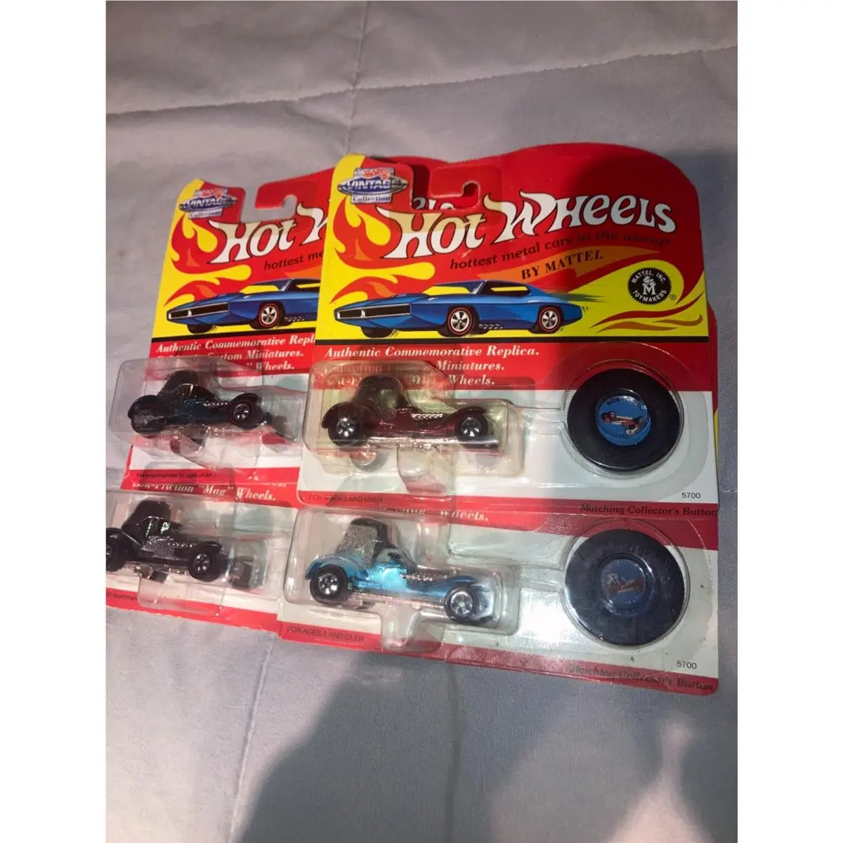 1993 Hot Wheels Vintage Collection Retro Red Baron Redline Lot of 4 On Cards