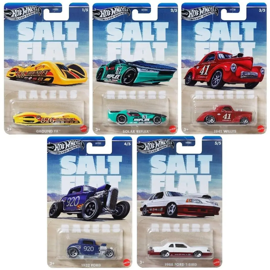 5-Pack Hot Wheels Silver Series Salt Flat Vintage Racers 2025 Mix 1 1:64 Car