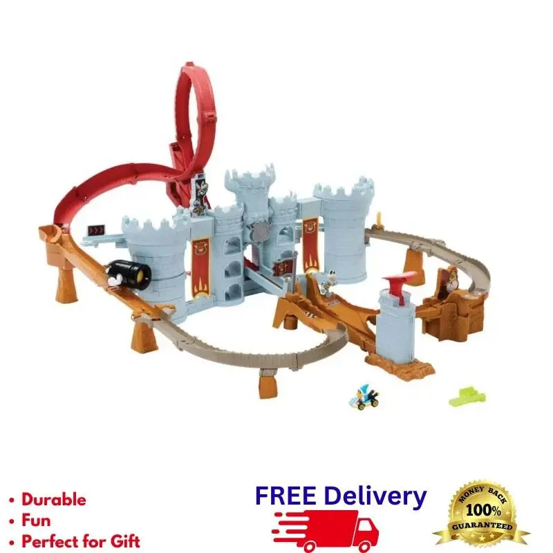 Hot Wheels Mario Kart Bowser’s Castle Track Set Kamek Car Kids Gift Toy Play Set