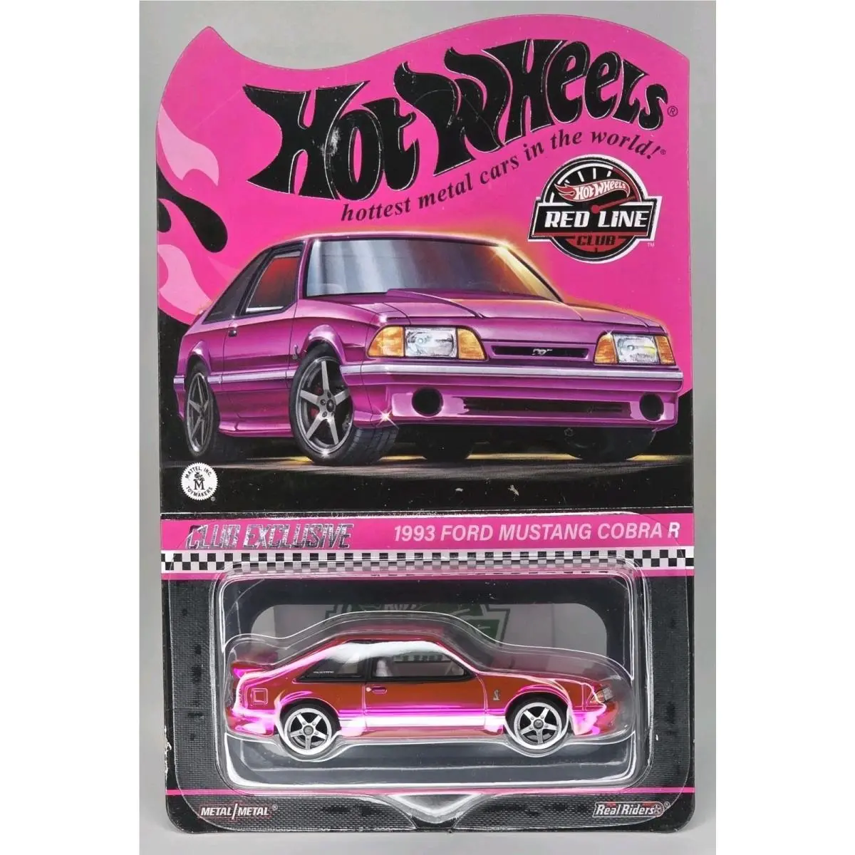 Hot Wheels Rlc 1993 Ford Mustang Cobra R Red Line Club Exclusive 1/64 Scale