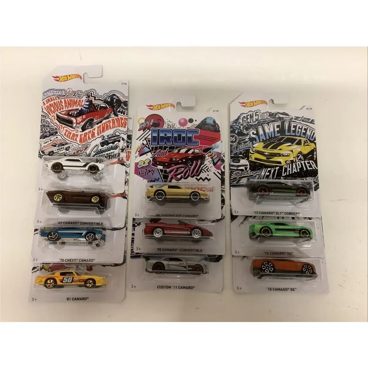 Hot Wheels 2018 Camaro Generations Art Card Bundle Walmart Exclusive