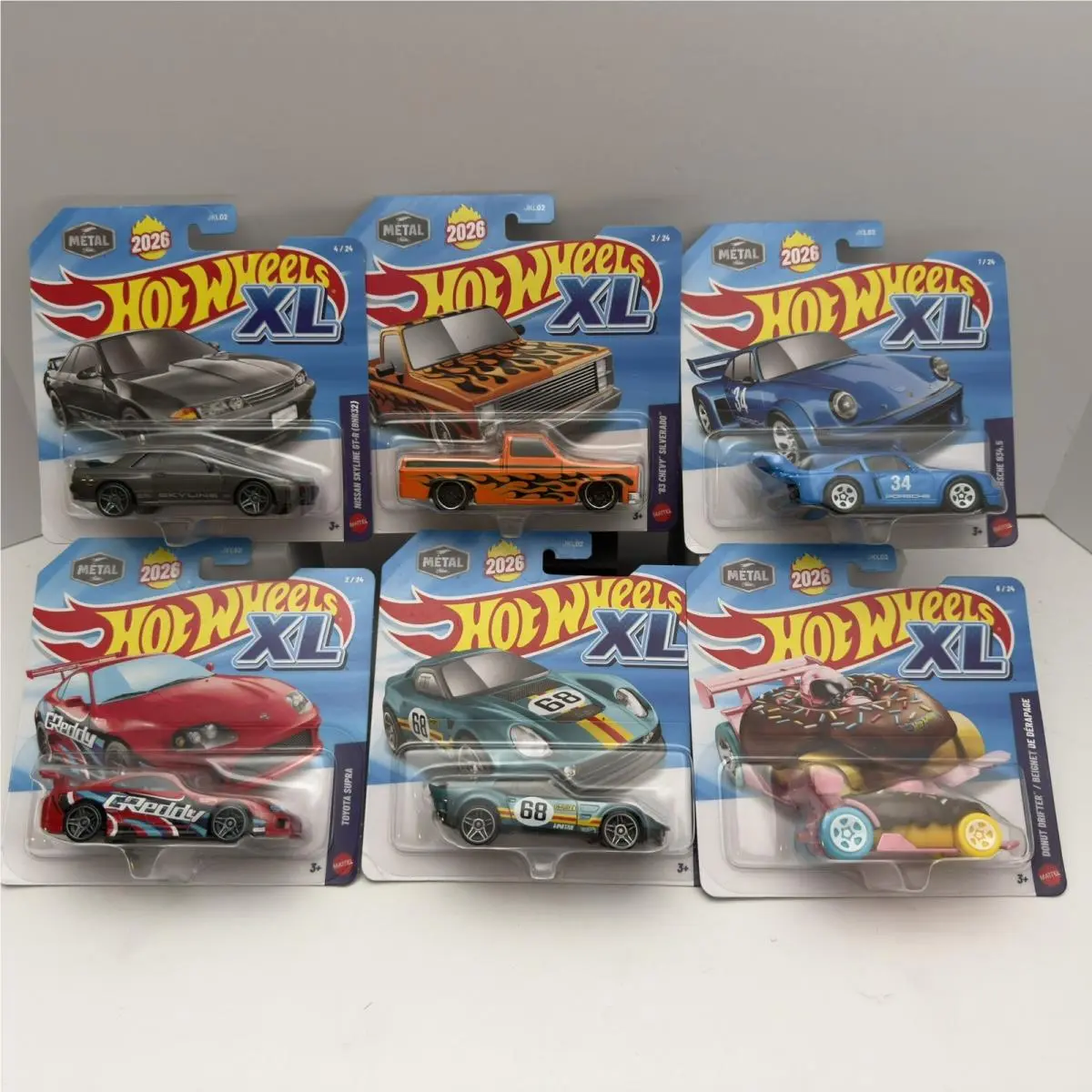 2026 Hot Wheels XL Complete Set of 6-‘83 Silverado Skyline Porsche Supra