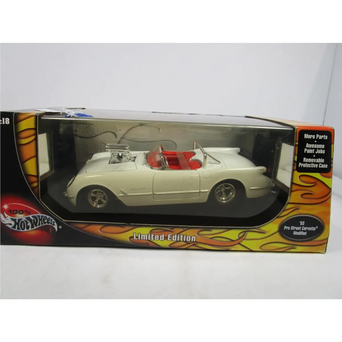 Hot Wheels 1/18 White 1953 Chevy Corvette Pro Street