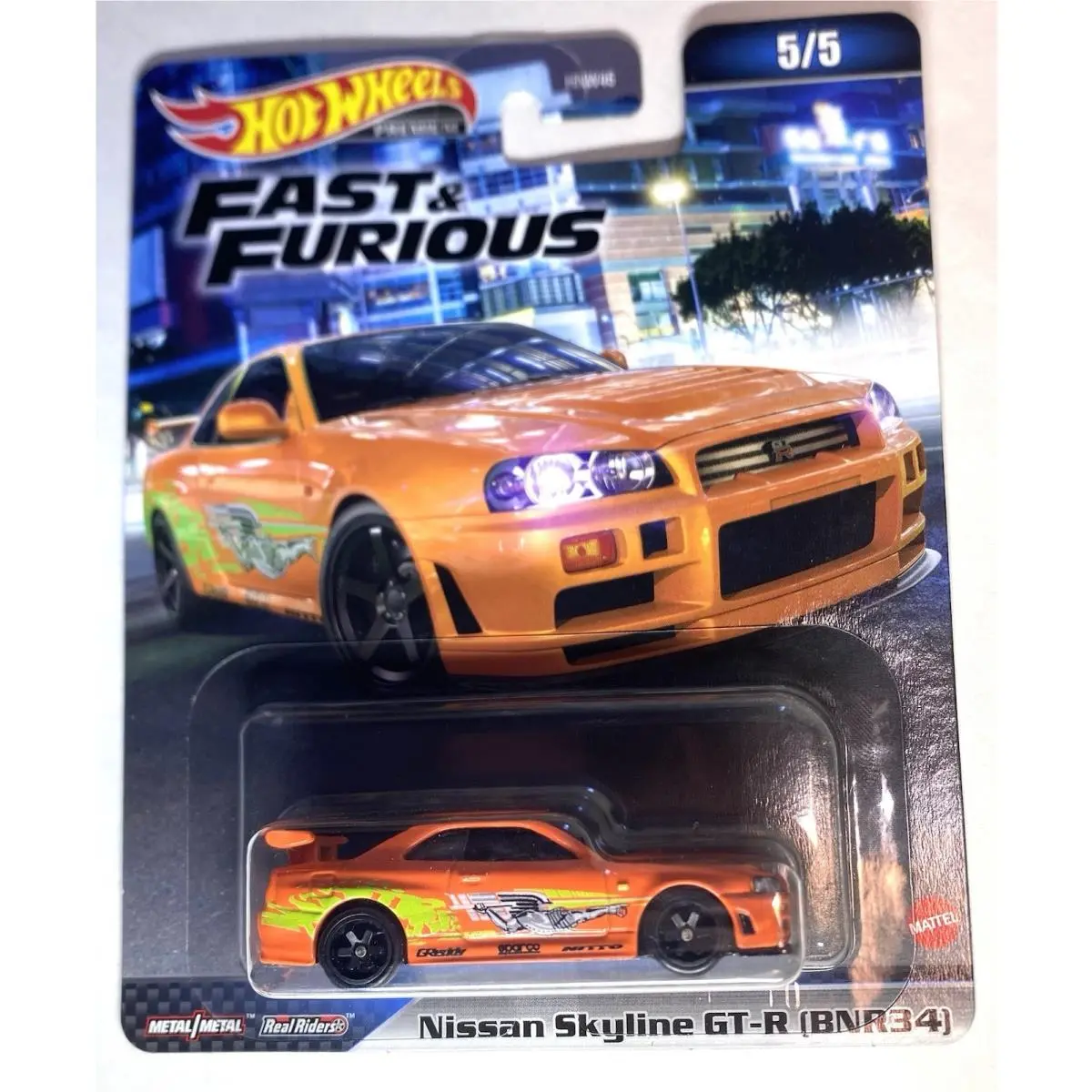 Hot Wheels Fast and Furious Nissan Skyline R34 Gt-r 2023 Premium Orange R-34