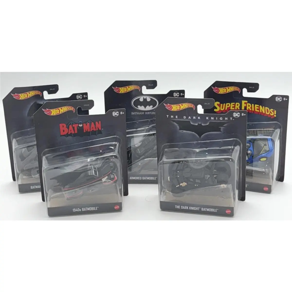 5 Hot Wheels 2021 Premium Batman DC Comics 40s 80s Dark Knight Armored Batmobile