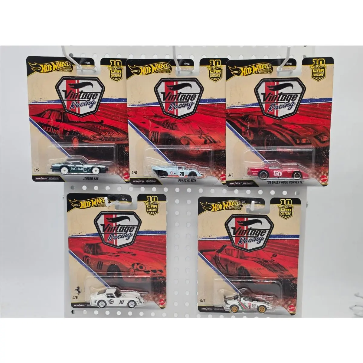 Hot Wheels - Car Culture - Vintage Racing - 5 Car Set