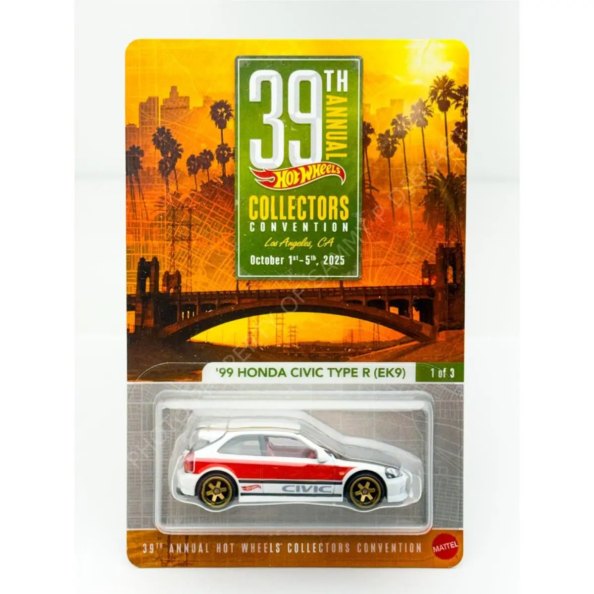 Hot Wheels 2025 39th LA Convention 99 Honda Civic Type R EK9 585/6200 Low