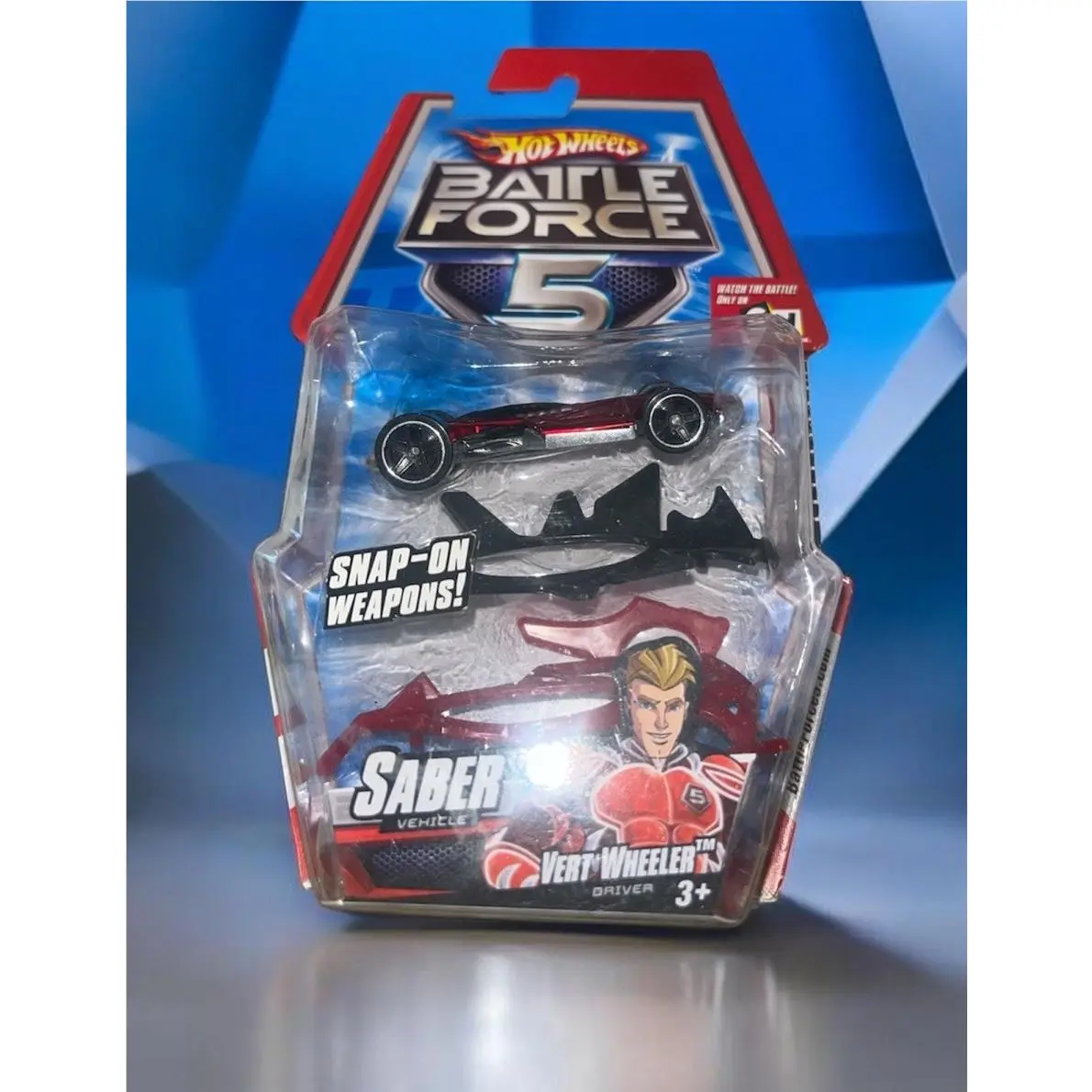 Hot Wheels Battle Force 5 Saber Vehicle Vert Wheeler Snap-on Weapons Htf 2009