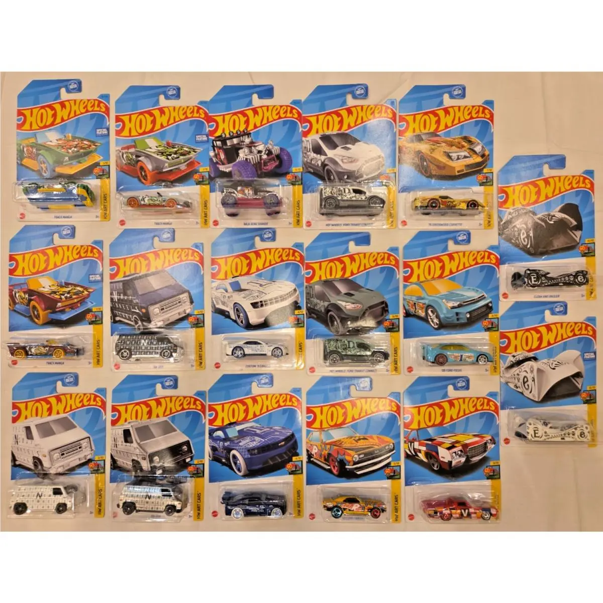 Hot Wheels HW Art Cars 2023 Full Set 1-10 + 7 Variants Lot Of 17