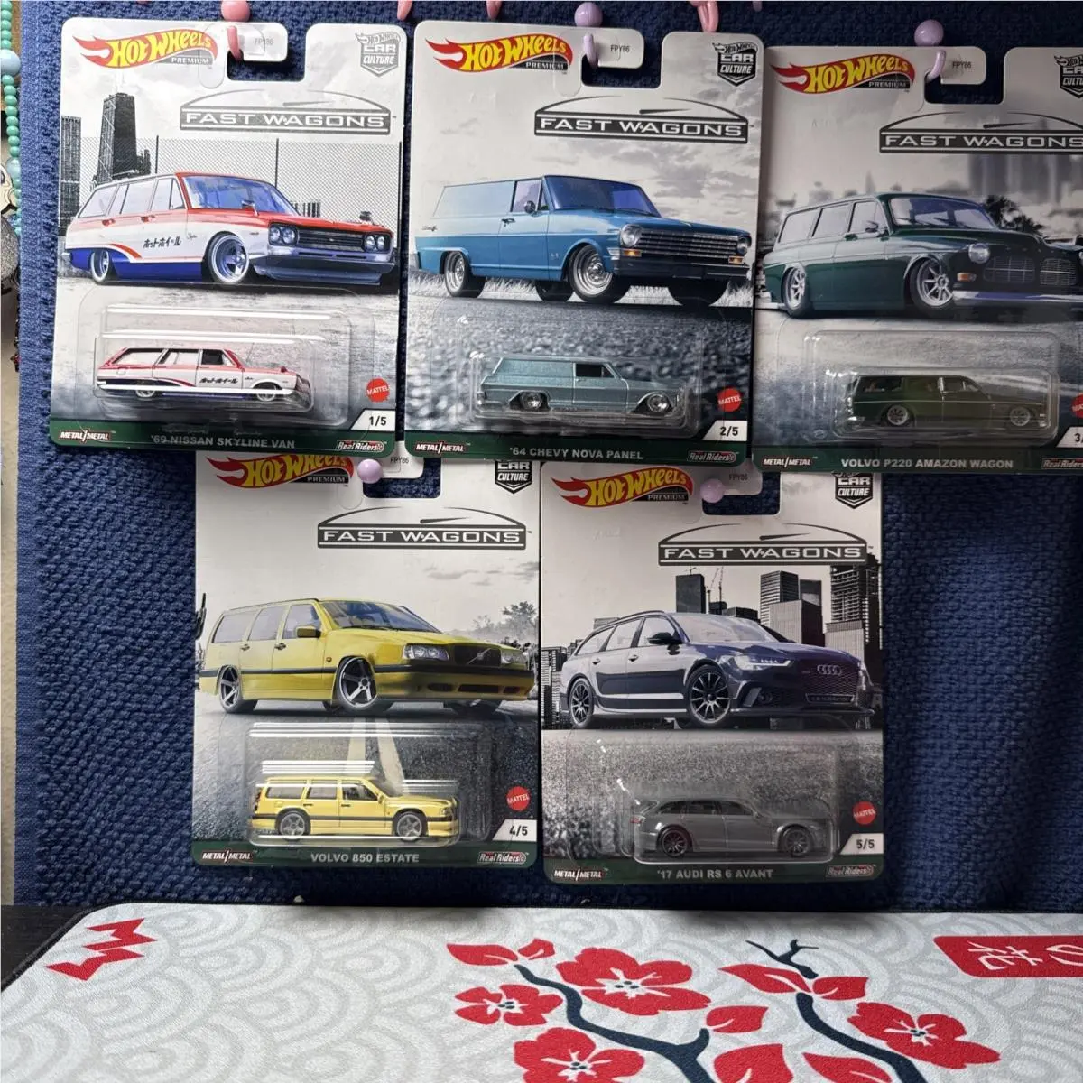 Hot Wheels Fast Wagons Premium Full Set-volvo 850 Skyline Avant P220 Nova-new