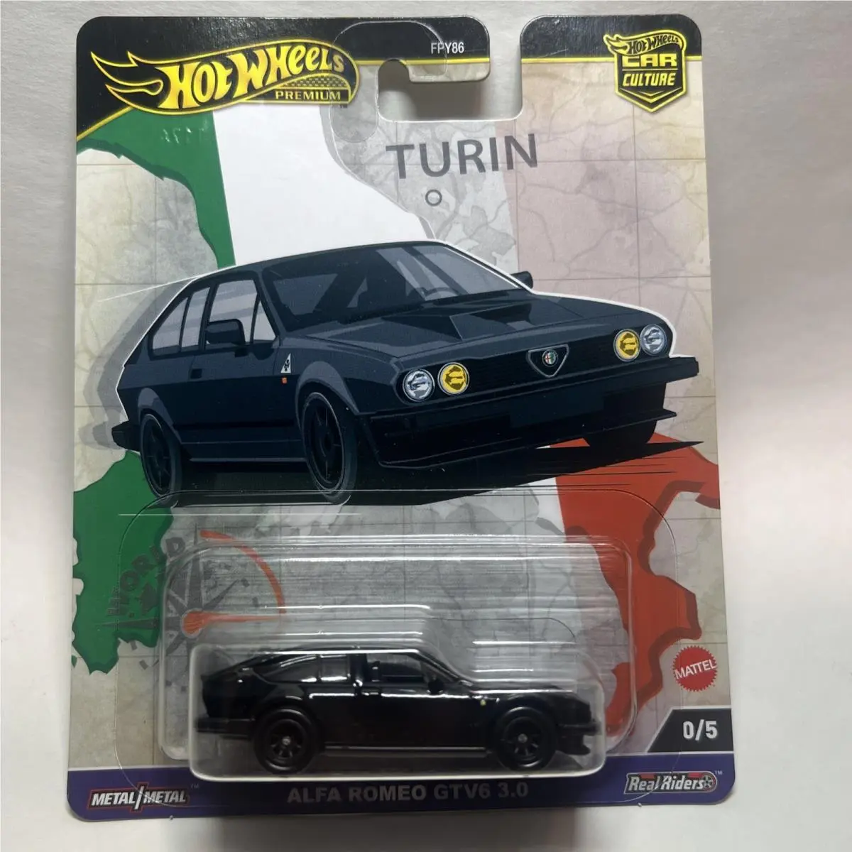 2024 Hot Wheels Premium World Tour – Alfa Romeo GTV6 3.0 Black Chase Car