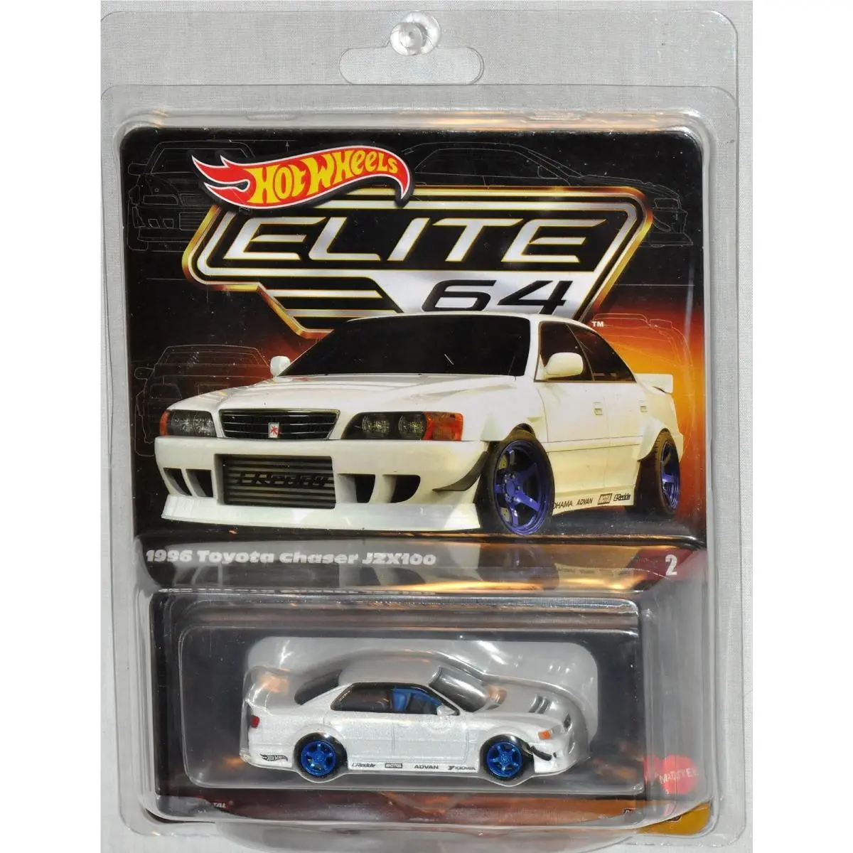 Hot Wheels Elite 64 Toyota Chaser JZX100 1:64 Diecast White Blue 1996