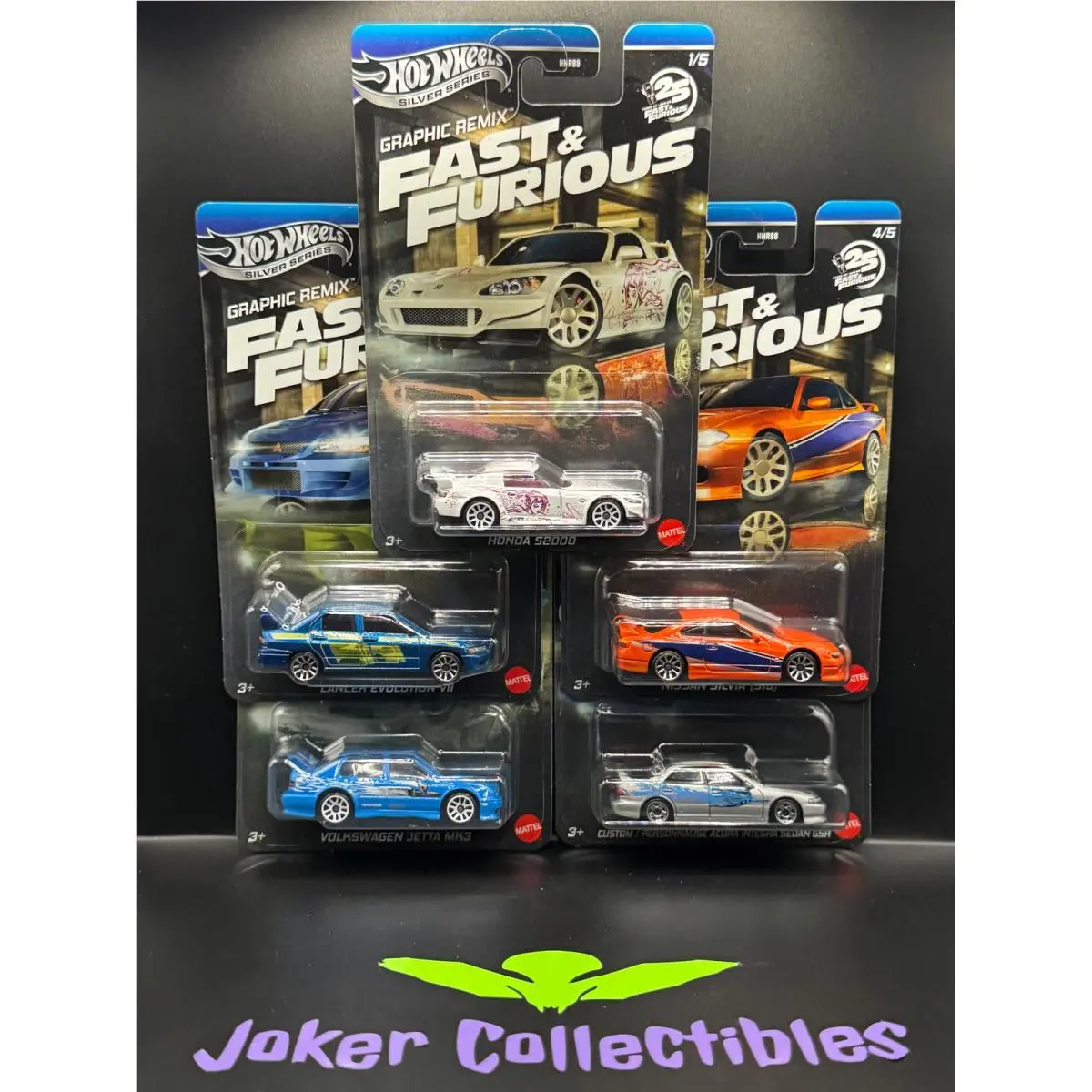 Hot Wheels Silver Series Graphic Remix Fast Furious Set of 5 Cars HNR88-9C6L