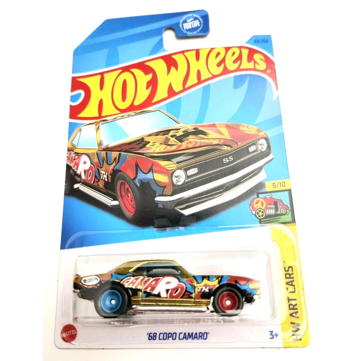 Hot Wheels `68 Copo Camaro Gold 63 - 2023 HW Art Cars Super Treasure Hunt