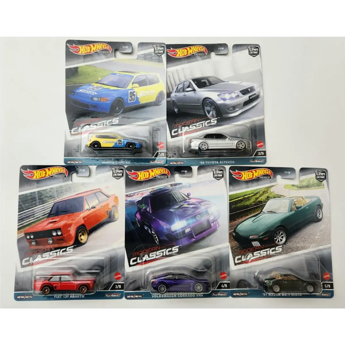 Hot Wheels 2023 Car Culture: Modern Classics 5pcs Set Honda Civic EG `91 Miata