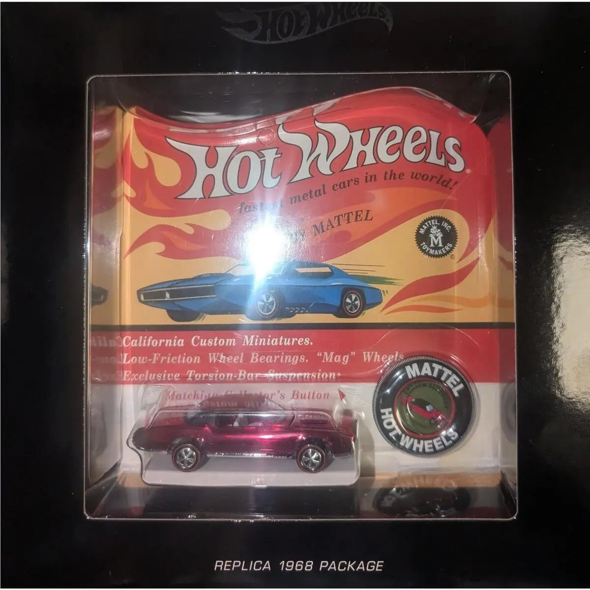 Hot Wheels 6218 1:64 Die Cast Rlc Chrome Red El Dorado W/collector Button