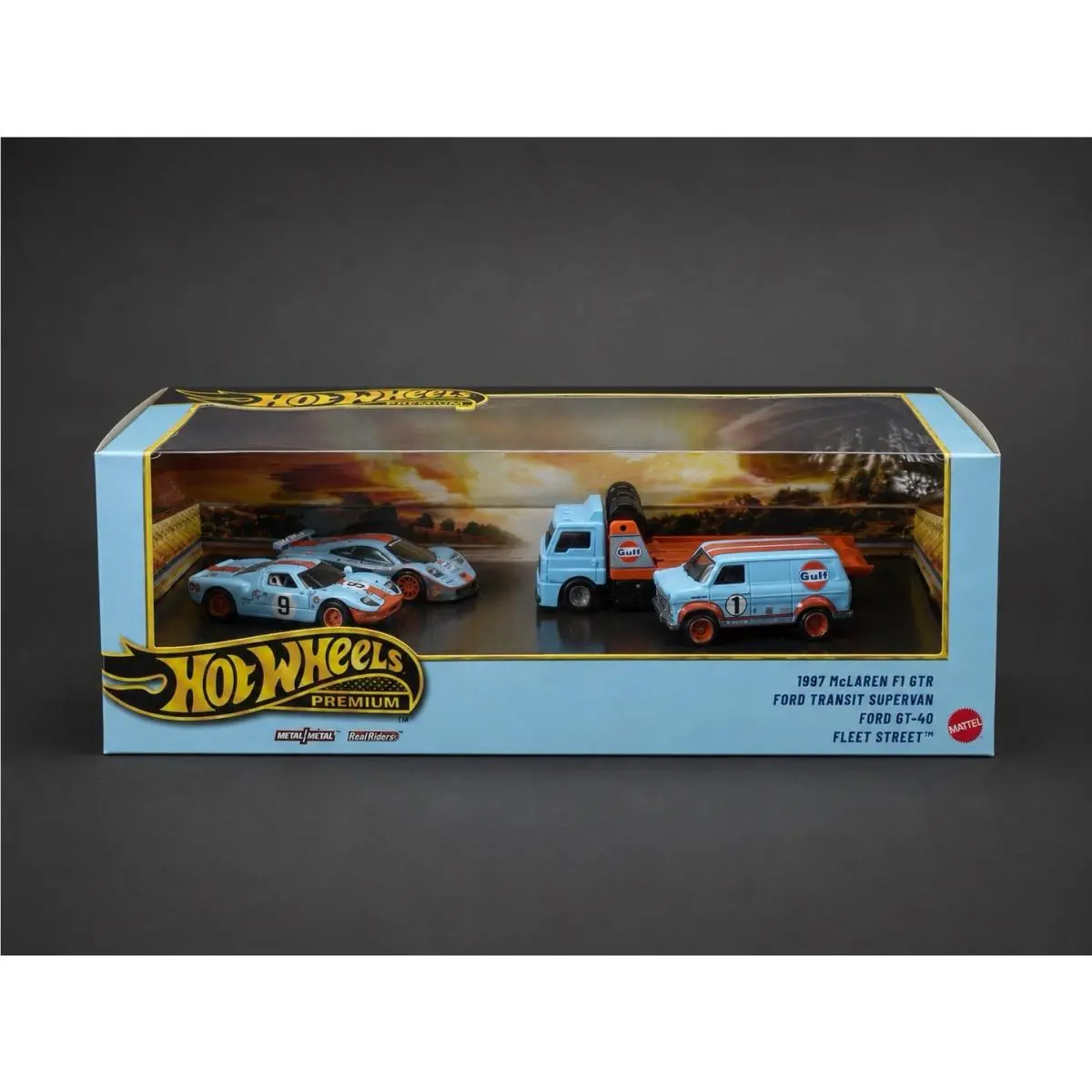Hot Wheels Premium Gulf Racing 4-Car Set 1:64 Scale Diecast
