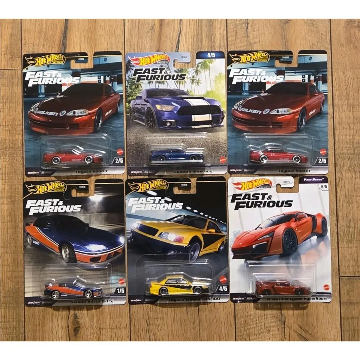 6 Hot Wheels Premium Fast Furious Nissan Silvia Toyota Chaser Toyota Soarer