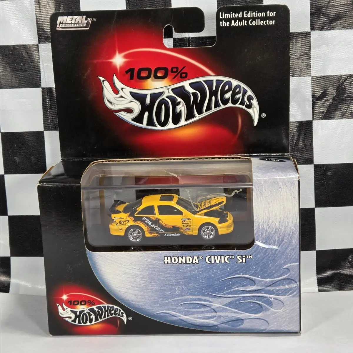 1:64 Hot Wheels Limited Edition Yellow Honda Civic Si Falken Real Riders