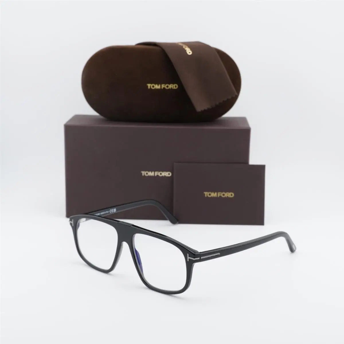 Tom Ford FT5901-B-N 001 Shiny Black 55mm Eyeglasses