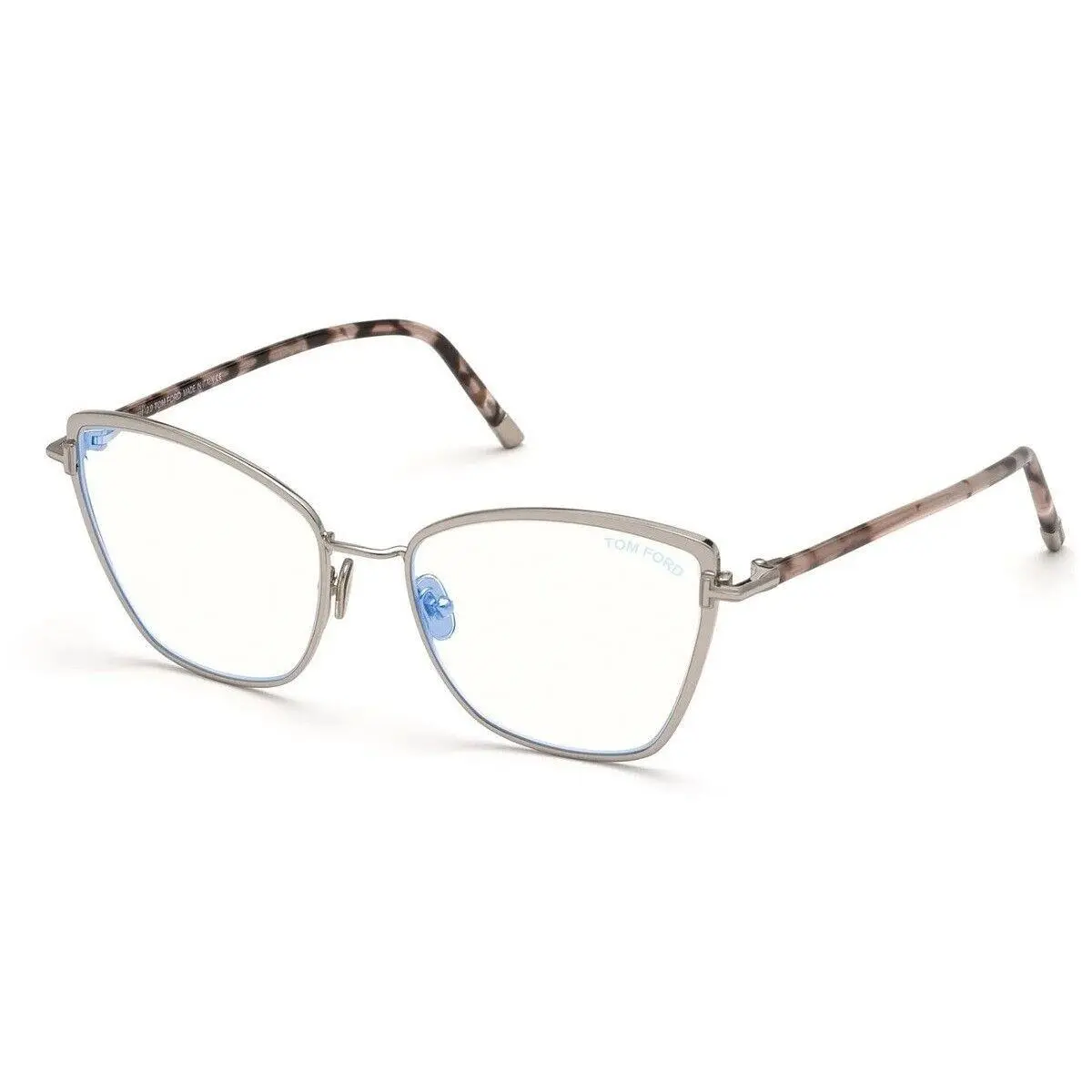 Tom Ford FT5740-B 016 Shiny Palladium/vintage Rose Havana 54mm Eyeglasses