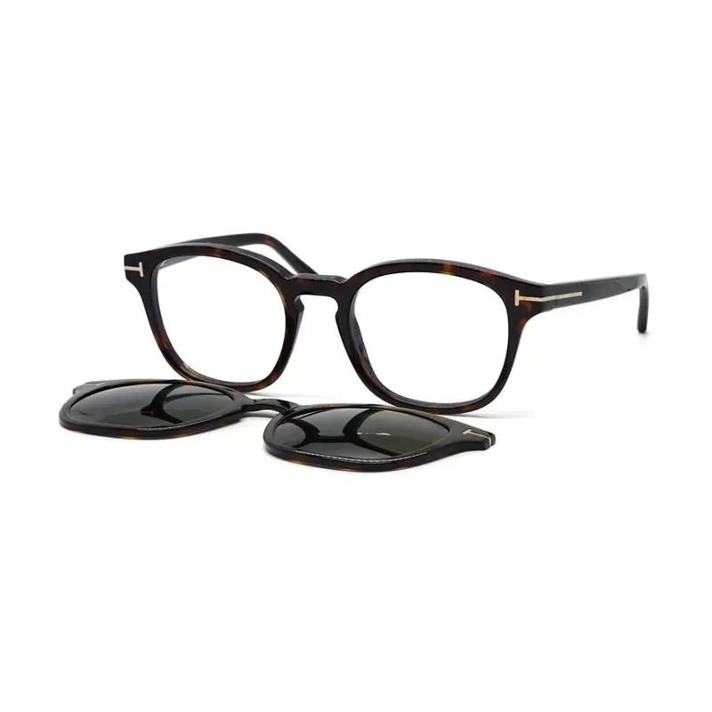 Tom Ford FT5532-B 52E Havana/blue Block/brown Clip-on 49mm Eyeglasses - Frame: Havana, Lens: Blue Block/Brown Clip-on, code: 52E