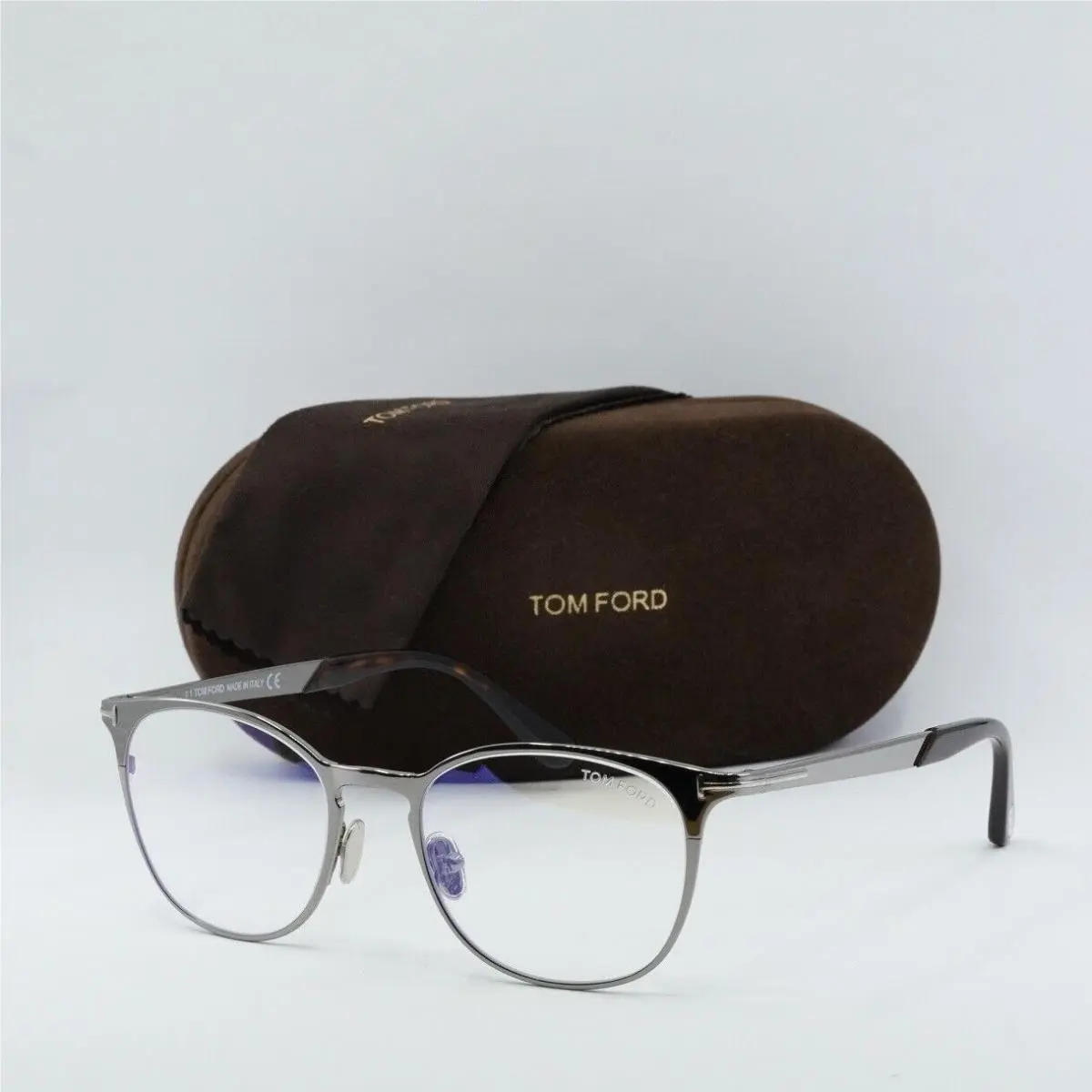 Tom Ford TF5732-B 008 Gunmetal/shiny Red Havana 50mm Eyeglasses