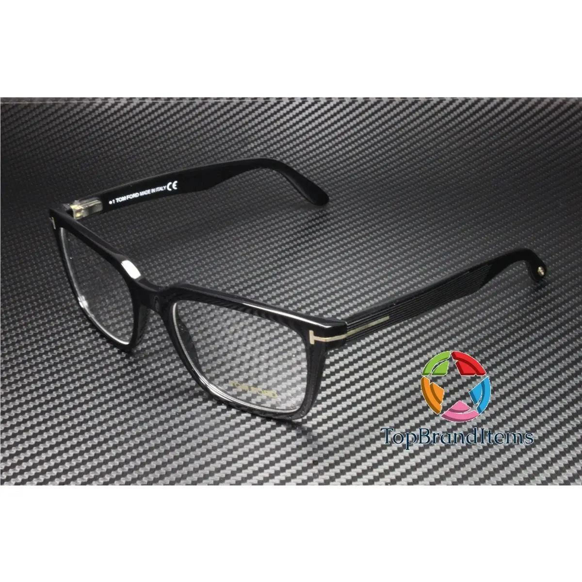 Tom Ford FT5304 001 Shiny Black Clear Lens Plastic 54 mm Men`s Eyeglasses