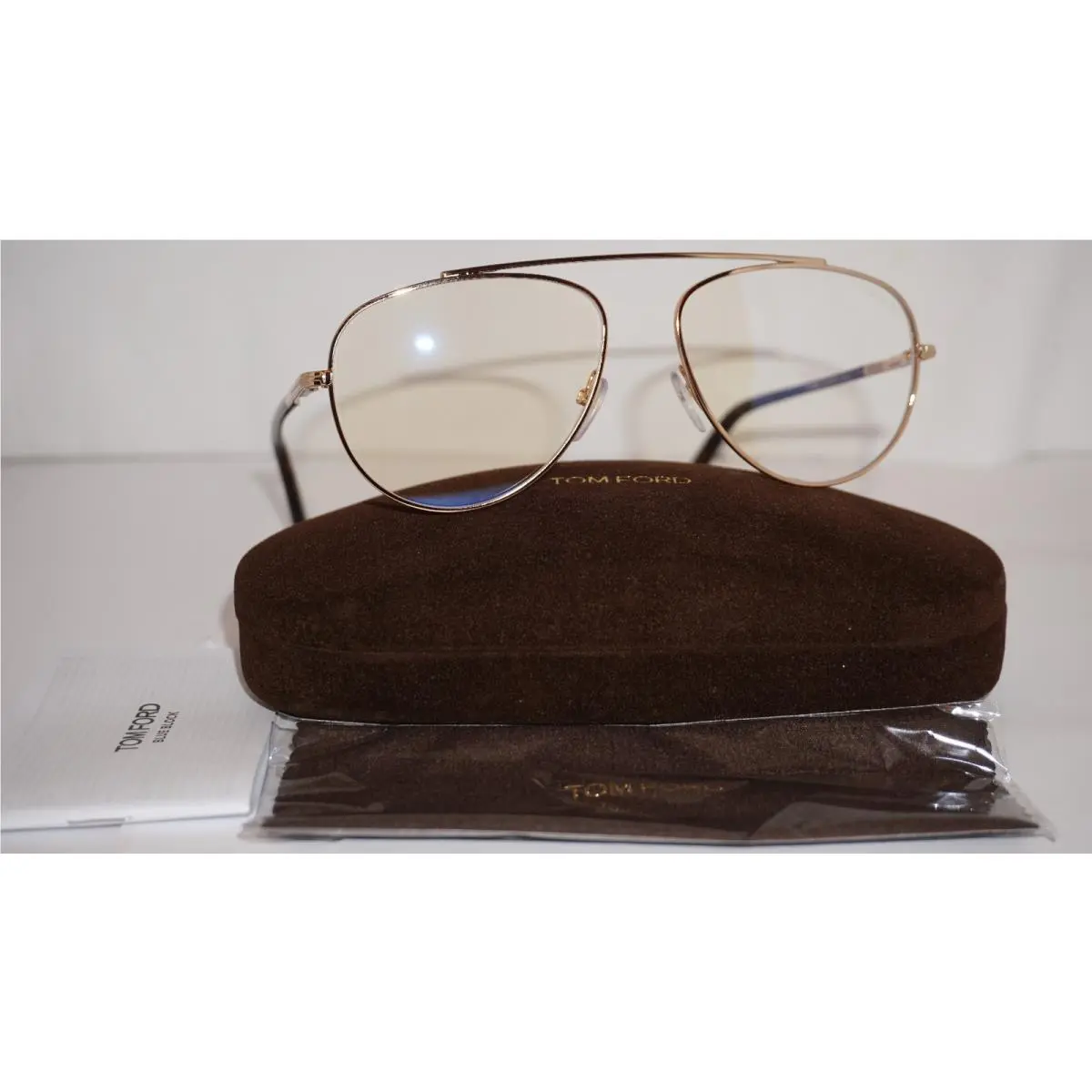 Tom Ford Eyeglasses Aviator Gold Bridge TF5622-B 028 57 15 145