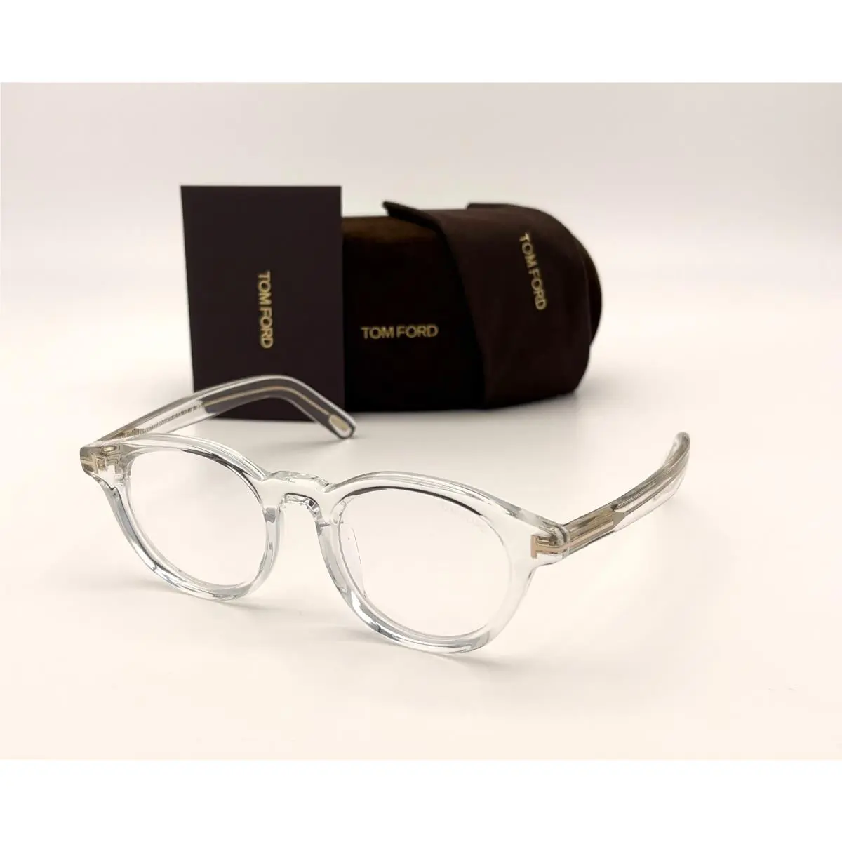 Tom Ford FT5931-B 026 Crystal / Blue Block Clear 49mm Eyeglasses TF5931