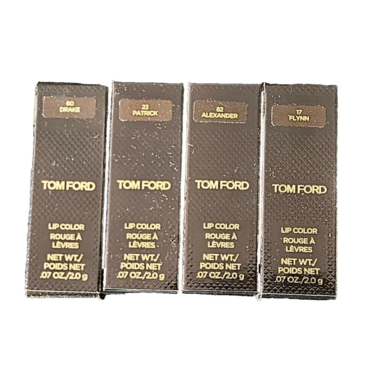 Tom Ford 4 Pack Lip Color .07oz Travel Set Drake Patrick Alexander Flynn