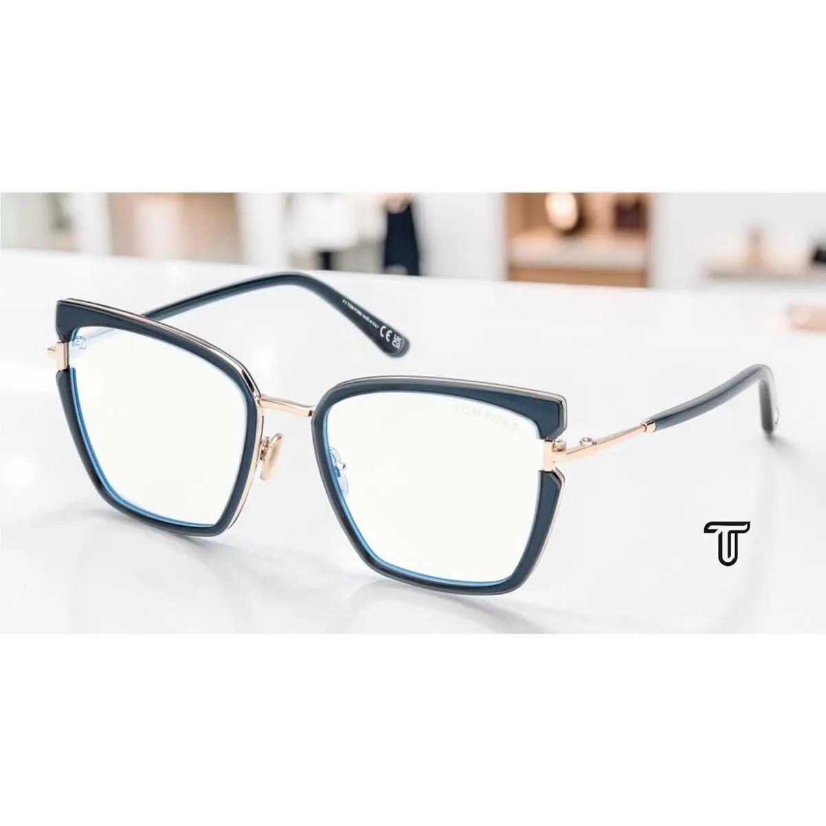 Tom Ford FT5984 B 092 Blue Other Demo Lens 54 mm Women`s Eyeglasses