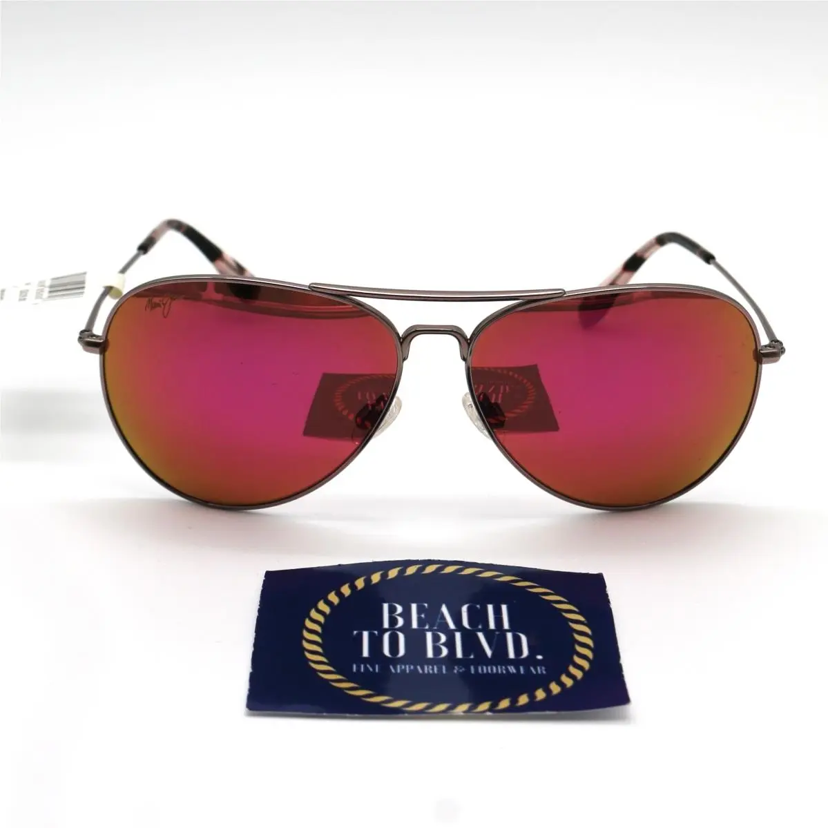 Maui Jim Mavericks Polarized Maui Sunrise Pilot Sunglasses - Rose Gold Frame