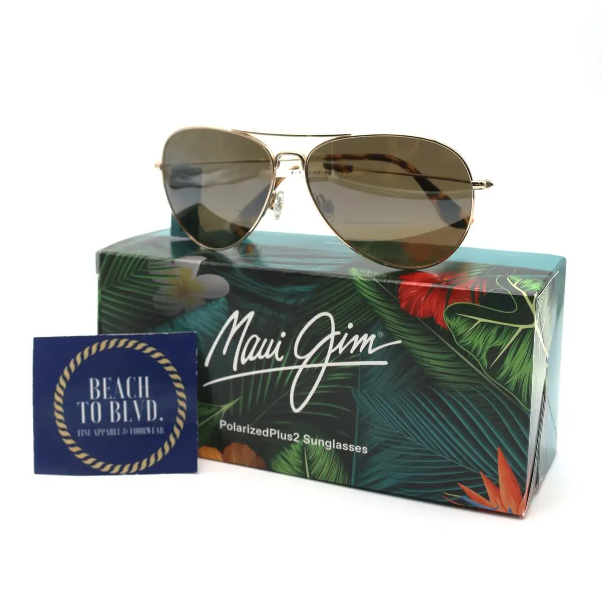 Maui Jim Sunglasses Mavericks Readers - Gold Frame with Bronze Hcl Lens - 2.5x