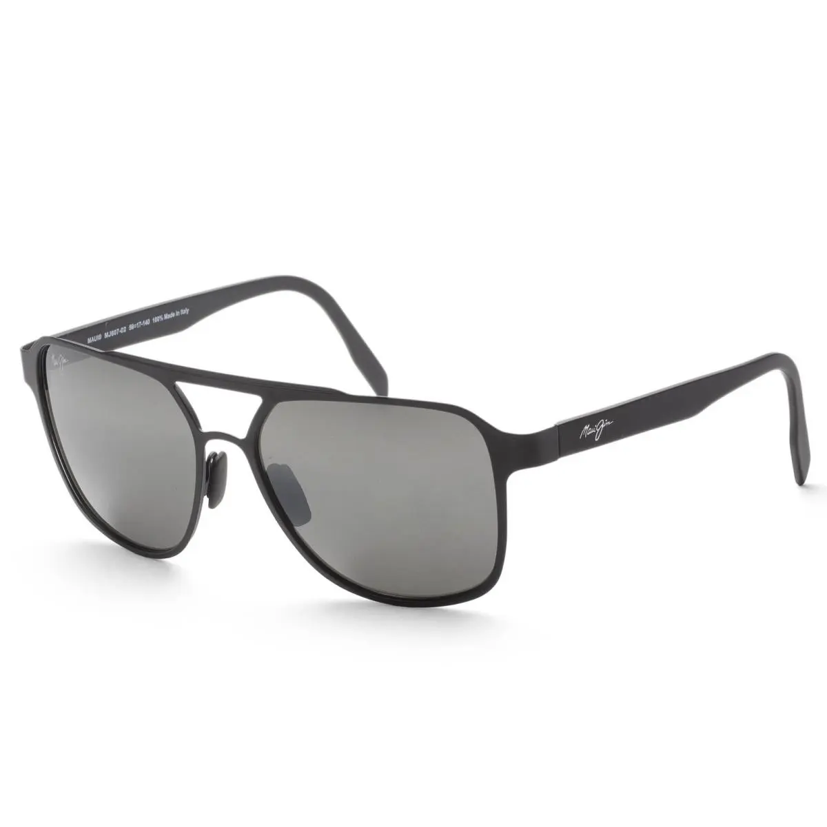 Men`s 2nd Reef 59mm Satin Black Polarized Sunglasses MJ0607S-001 by Maui Jim