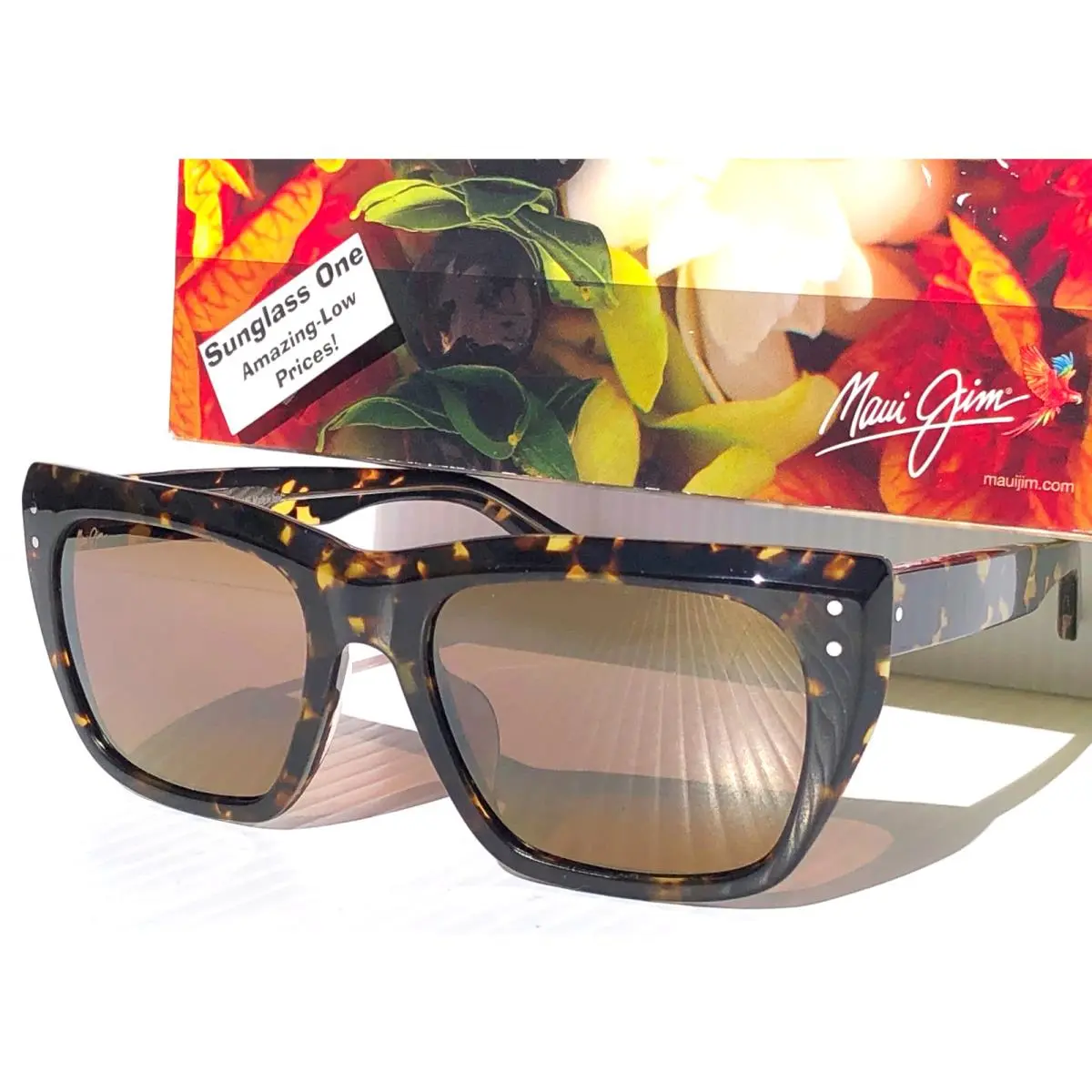 Maui Jim Aloha Lane Havana Polarized Hcl Bronze Glass Sunglass H893-10