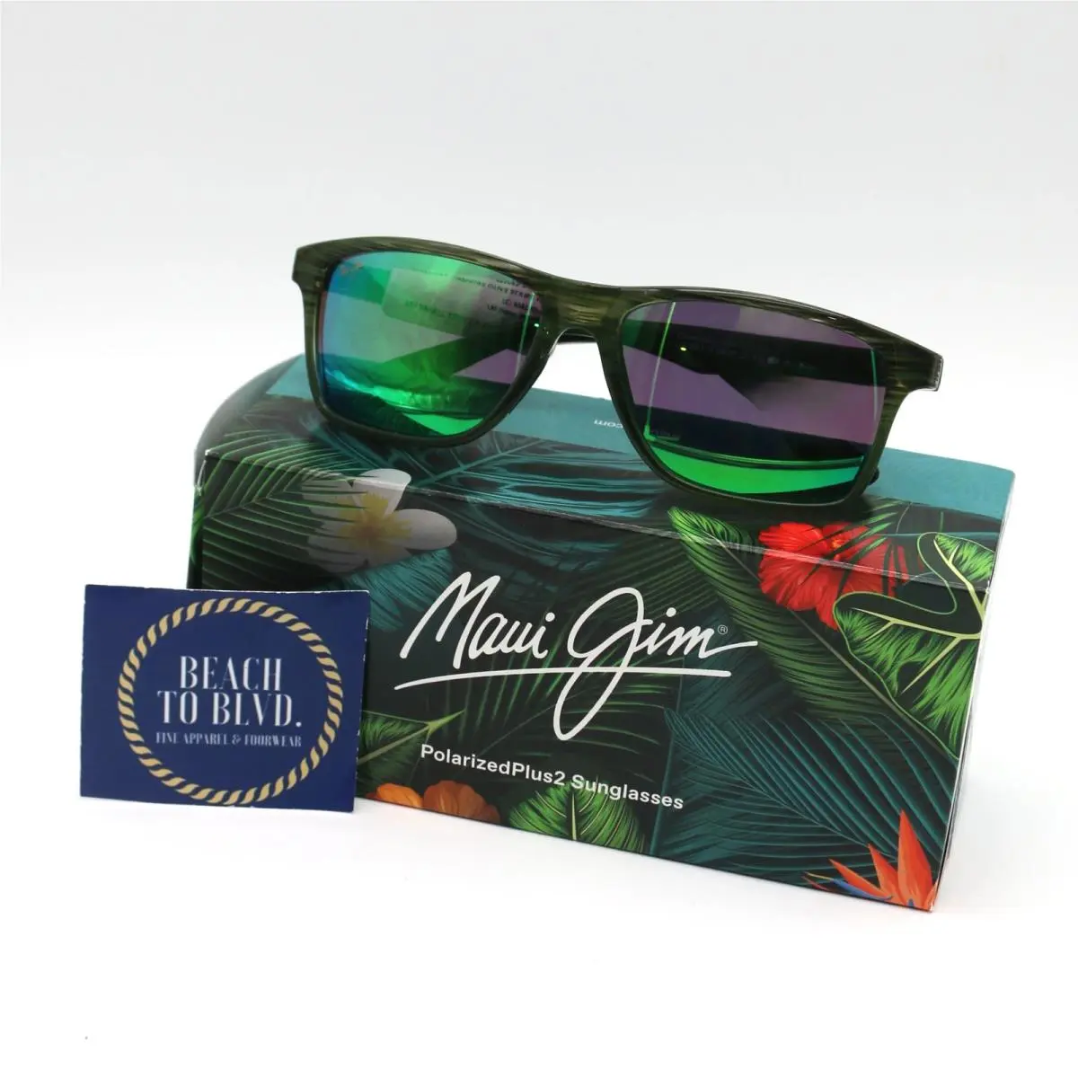 Maui Jim Onshore Polarized Sunglasses - Green Frame Green Lens