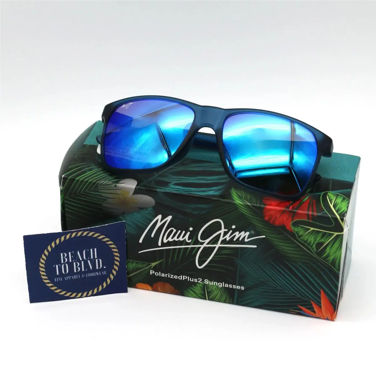 Maui Jim Pailolo Polarized Sunglasses - Blue Frame Blue Hawaii Mirror Lens