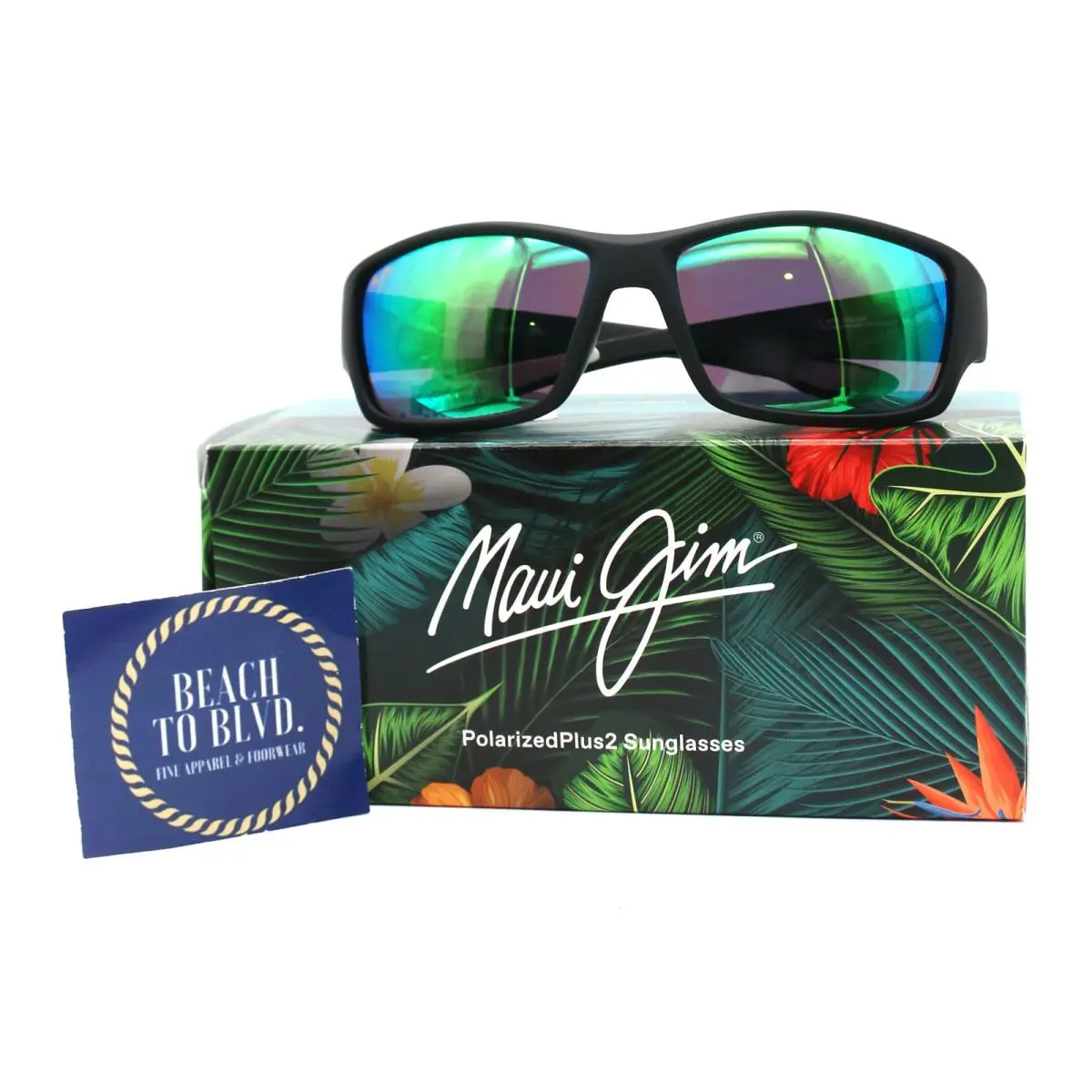 Maui Jim Local Kine Polarized Sunglasses - Black Frame Green Lenses