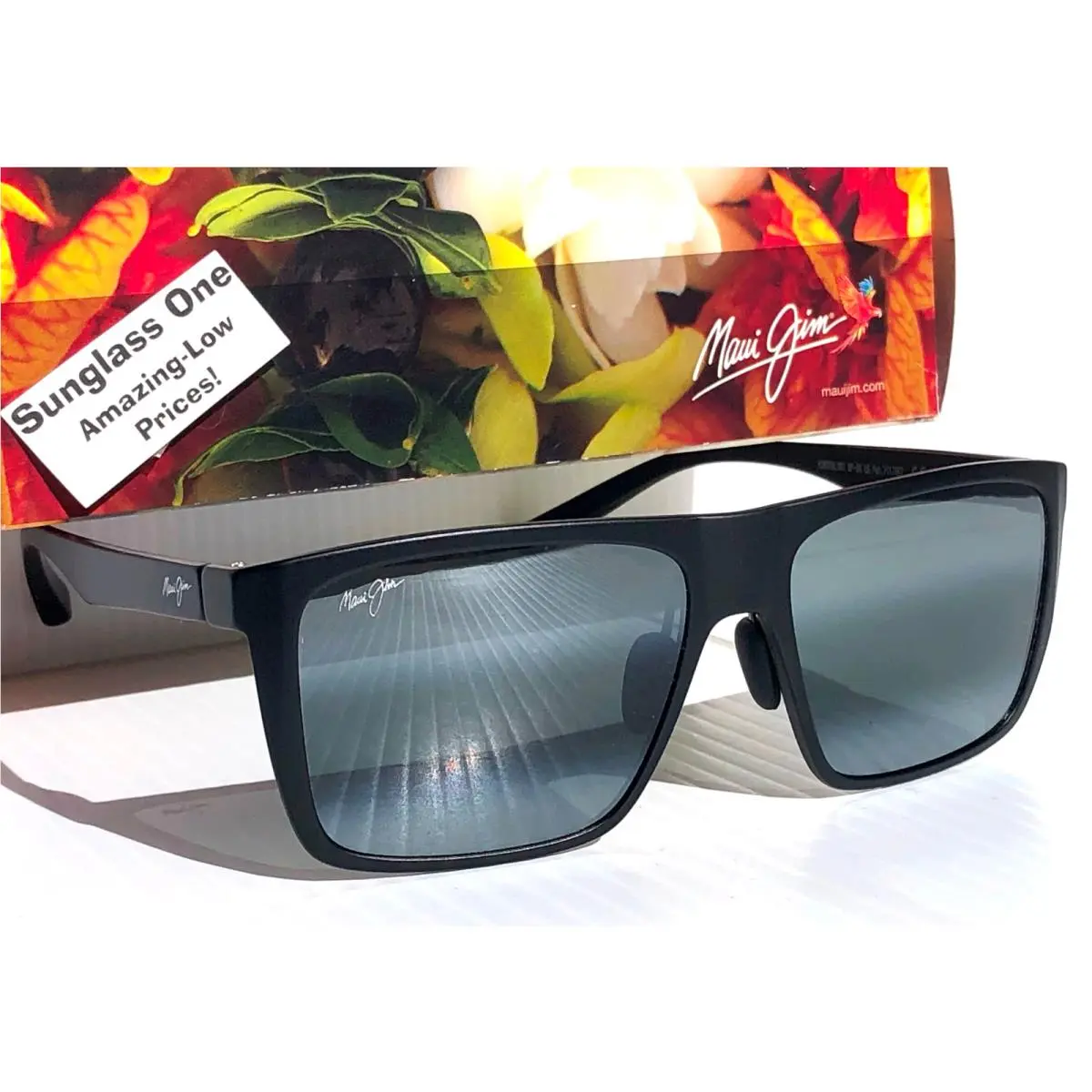 Maui Jim Honokalani Matte Black Polarized Grey Lens Sunglass 455-02